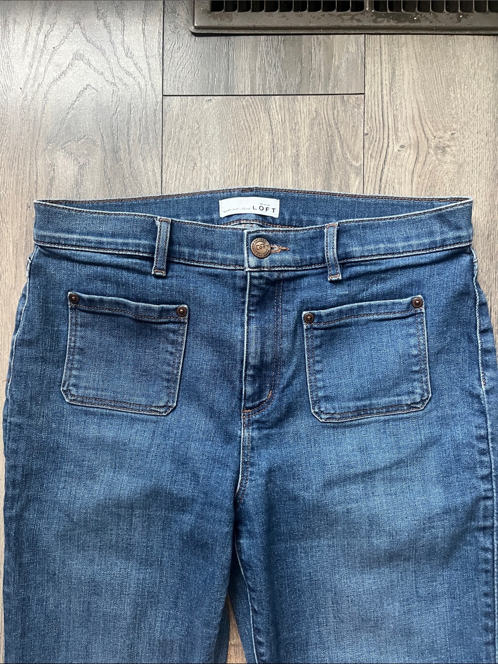 LOFT Blue Wide-Leg Denim Jeans Size10 - Picture 3 of 14